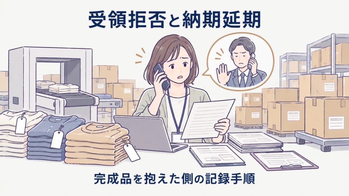 下請法(取適法)の受領拒否と納期延期|完成品を抱えた受託側の記録手順【2026年版】